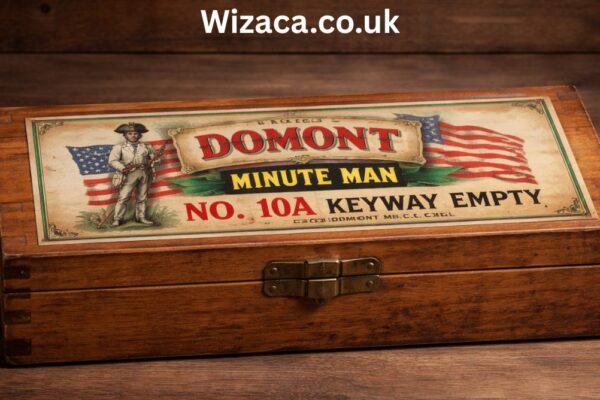 Vintage Domont Minute Man No. 10A Keyway Empty Wood Box.