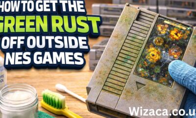how to get the green rust off outside nes games.