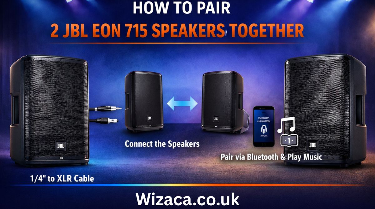 how to pair 2 jbl eon 715 speakers together.